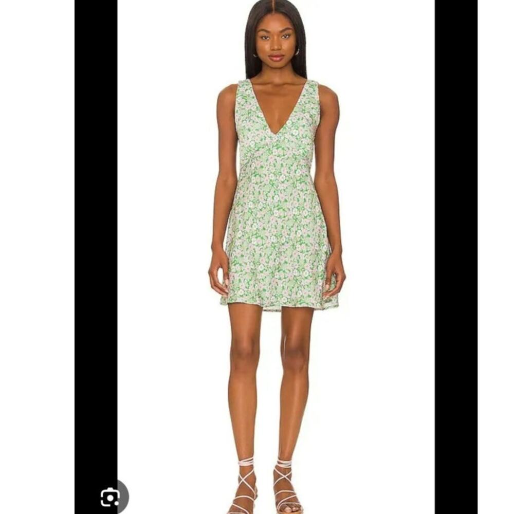 Revolve Resa Frankie Green Floral Mini Dress Size: XS